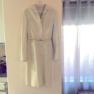 Gorgeous vintage 2 piece Prada trench coat with matching sheath dress
